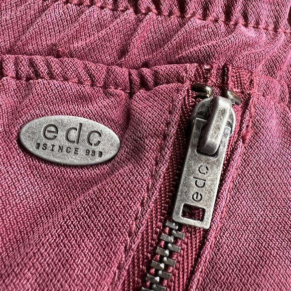 edc Since 98 womens maroon Drawstring Casual button hem pants w/pocket|SZ:32 Reg - Picture 11 of 16